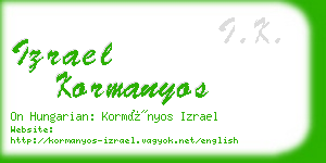 izrael kormanyos business card